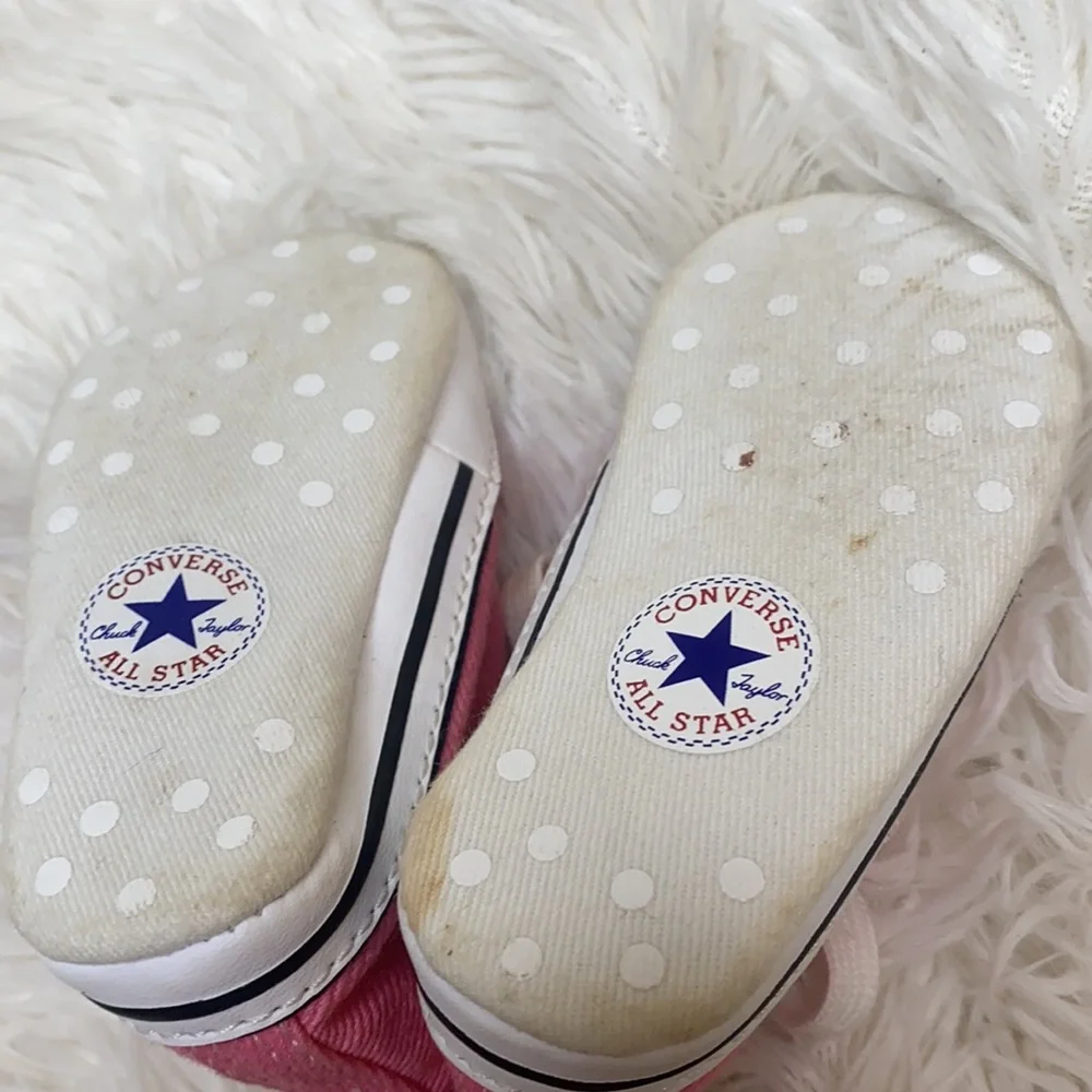 Converse Baby Girl Pink High Top Sneakers Size 2